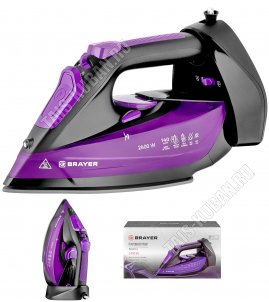 Утюг керам.подошв,на подставке 2400Вт 2реж.работы,черн/фиол. (6) 