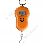 Весы безмен электронные  40 кг,деление 10 грамм, питание батарейки 2*АА, цвет оранжевый  (100) 