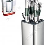 Набор цельнометаллических ножей 6предметов на квадратной подставке (6)