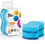 Губка д/посуды, фигурная 2шт (115х90х25мм) 