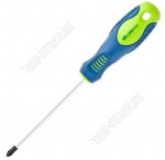 Отвертка крест. PH0х100мм, CrV, 2-хкомпон.рукоятка 