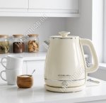Чайник пластик+нержавеющая сталь 1,8л 1800Вт, кремовый (6) 