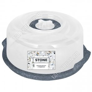 Крышка д/СВЧ с клапан, прозр (d25)+поднос графит d28см (10) 