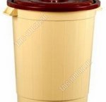 Бак д/мусора 80л беж/коричн (d49 h56см) с крыш, Эльф (10) 