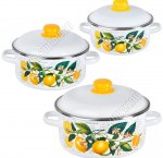 Лимоны в цвету Набор 3 предмета (кастрюли 2,0/3,0/4,0л) 