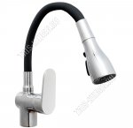 Смеситель для кухни 1-но рычажный,гибкий силиконовый излив L46см,3реж (1)