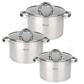 НАБОР кастрюль 3шт (1,8/2,5/3,5л d16/18/20см) (4) 