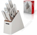 Набор ножей 7предметов на подставке (ножи сантоку L20см/поварской L20см/разделочный L20см/универсальный L12,5см/д/хлеба L20см/д/овощей L9см,ножницы,мусат д/заточки) (6) 