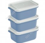 Контейнер прям Н-р 3шт х2,0л,серебр, с крышк. (15х22 h9см) (12)