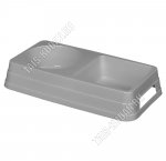 Миска д/корма двойная 0,45л+0,36л кругл+квадрат,серый (15х28см h5см) (14) 