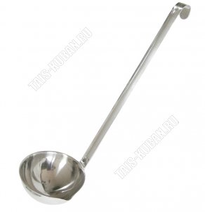 Половник со сливом 500мл L39см d14см, с крючком для подвешивания (10) 