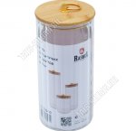 Банка с бамбуковой крышкой (цилиндр) 1,0л d9 h16см,ручка-кольцо (12)