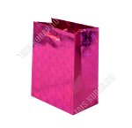 Пакет бумажный,голографический (h14х11см) розовый (12)