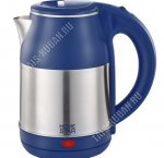 Чайник пластик+нержавеющая сталь 1,8л 1500Вт дискь,двойная стенка (внутри-нержавеющая сталь),автоотключение,защита без воды,поворот на 360`,синий (12) 