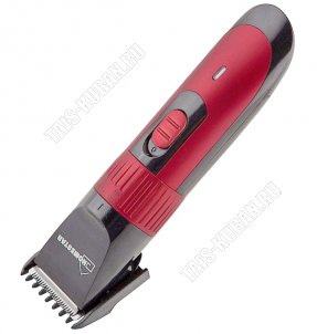 Машинка д/стрижки (аккум) 3Вт, телескоп.насад, лезв.нерж.ст, щеточ, масло,600mAh,черн/красный (12) 