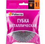 Мочалка для посуды металлич.40г, плетенка, круглая, оцинкованная (100). 