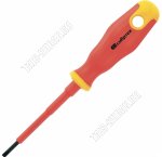 Отвертка диэлектрич.SL4*100мм, до1000В,изоляц.покрыт.стержня, двухкомп.рукоят.(24) 