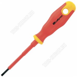 Отвертка диэлектрич.SL4*100мм, до1000В,изоляц.покрыт.стержня, двухкомп.рукоят.(24) 