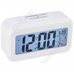 Часы электронные LED дисп,13,5х7.5см, будильник, дата, подсветка дисплея, цвет белый, батарейки ААА 3шт (не входят в комплект), подарочная упаковка (60) 