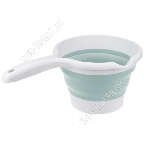 Ковш склад-ся 1л круг, мор.вол (d16,5 h4/16,5см) руч. L10,5 термопластич.резина+пласт(16) 