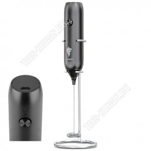 Капучинатор ручной (вспениватель д/молока) 10Вт венчик нерж.ст, черный (20) 