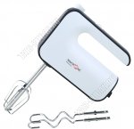 Миксер 350Вт 5 скоротсей, 2 насадки (взбивание/смешивание), цвет белый/чёрный (20)