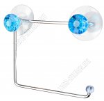 .БРИЛЛИАНТ синий Держатель д/туалет.бум.14,6х12,3см,хром.сталь,камни,на 2 присос.(20)