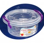 Контейнер с защ.д/хранен,круг.0,6л (d13 h5,5см) прозр.(36) 