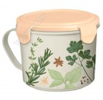 Кружка-бульонница 0,85л св.серый, с крышк бежев (d13,5 h10,5см), 