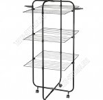 Сушилка д/белья,3-х уровн,раб.поверх 21м, на колес (h136 70х61см) черный,нерж.сталь 