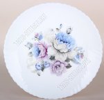 Blue flowers/Голубо-розовые пионы Тарелка плоская d24см (6)(36)