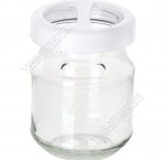 Jodie/Белая крышка  Подставка д/зуб.щеток,пасты 0,44л d9см h10,5см, б/уп (12)