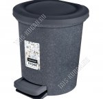Ведро для мусора, с педалью 6,0л графит (d24,5 h27см) (2) 
