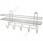 Полка настен, прям (40х18 h12см) борт 2прута+5 крючк,хром,креплен п/шуруп (не ком-т) (8)