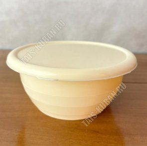 Миска кругл, слон.кость 3,2л, с крышк (d27 h10см) (20) 