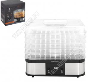 Сушилка д/овощей и фруктов эл. 250Вт, 5прозрачн.поддон.10л,квадрат, сталь (4) 
