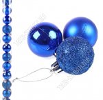 Ёлочный шар набор 12шт d5см, синие 