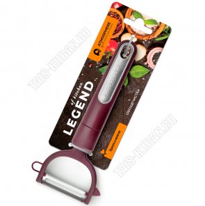 Овощечистка поперечная (нерж+пластик) L21 3х2см,бордо (12)