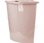 Корзина д/белья 40л с крыш,бежево-роз, углов (50х37 h54см) (7) 