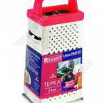 Терка 4х гран, h23см,нерж.сталь,пласт.ручк,красн (12)