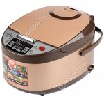 Мультиварка корпус из нержавеющей стали 900Вт 5л, 6 программ, цвет коричневый/бежевый (4) 