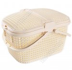 Корзина д/пикника,овал 25л молочн (46х34 h27см) с руч,2-х стор.открыт,на защ (6) 