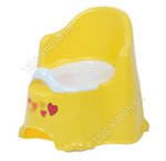 Горшок детский, высок.спинка, с крышкой,на ножках (35х35 h31,5см) желтый, DD Style (18) 