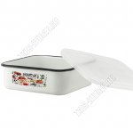 Лоток 1л квадратный с пластиковой крышкой 