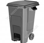 Бак д/мусора на колес+педаль 100л , черный (57х58,5 h79,5см) с крыш, эконом, In Green 