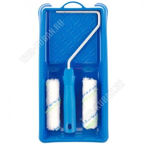 Валик и Малярный н-р д/работ с водн.красками 2пр (кювета 150х290мм и мини-валик 110мм,мехов.12мм) 