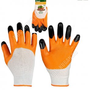 Перчатки д/сад.работ 9 разм (L) полиэстр+2-х сл.нитрил-ладонь (12) 