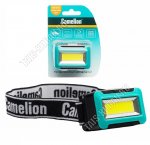 Фонарь налобн  LED 2Вт,дневн.6500К,3реж,освещен. 130Лм до 23м,бат.3xААА (не в комп-те) пластик,черн с зелен  LED5386 (1)