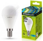 Ergolux-Шар E14 11Вт,холодный 4500Вт,световой поток 925Лм (аналог 95Вт обычной лампы) h92 d45мм (10) 