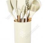 Кухонный н-р 10пр.в стакане d13 h15см,кремовый